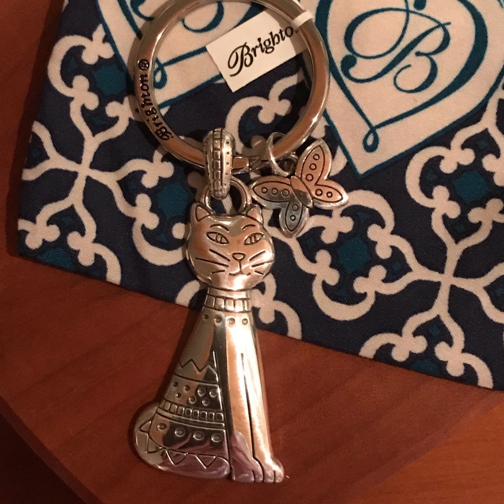 SOLD - New Brighton Cat & Butterfly Key Ring